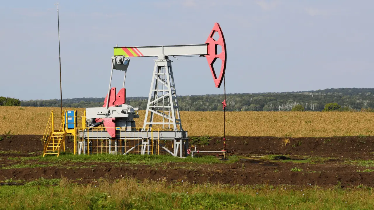 Oilfield with pump jacks symbolizing efficient production methods